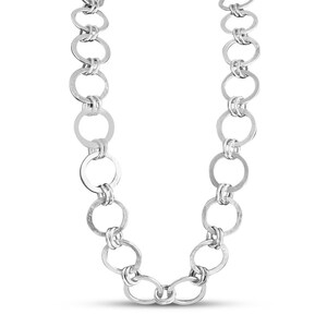Silver Chain Necklace, Chain Necklace, Silver Hoop Necklace, Necklace, Sterling Silver Necklace, Christmas Gift for Her