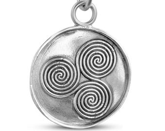 Celtic Circles Pendant, Silver Celtic Pendant, Women&#39;s Pendant, Men&#39;s Pendant, Celtic Pendant, Silver Pendant - Chain Optional