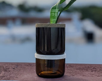Self-Watering Planter -- Upcycled Glass