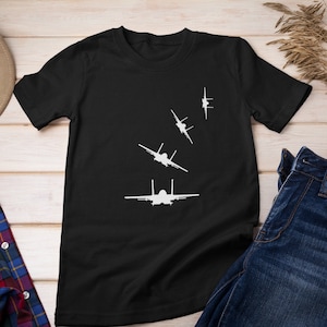 Fighter Jet Pilot Tshirt, Aviation Flying T Shirt, Cool Creative Graphic Artistic Design Tee, Gift for Pilot