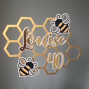 Personalised Bee\Honeycomb cake topper