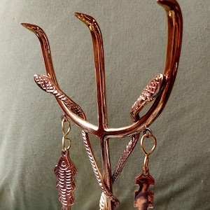Inle Erinle Staff Solid Brass Fish Abatan Abata orisha yoruba Logun Ede herramienta Oshun Yemaya Tools Iboyuto Boyuto sopera statue fish