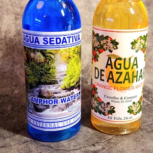 Camphor and Orange Waters Spray spiritism, orisha Florida spirit holy aqua alcanfor hoodoo alhazar rose kananga protection blessing Colonia