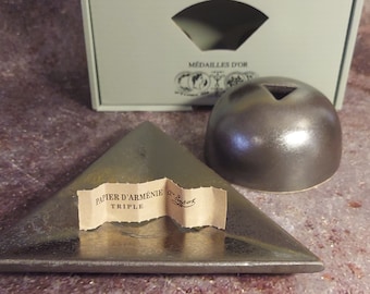 French Gray incense burner ceramic Papier D'Armenie Bruleur Ceramic metal grey home holder Armenian aroma scented paper perfumed holder
