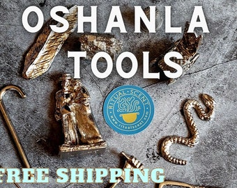 Oshanla Silber-Metall-Orisha-Werkzeuge herramientas de Oshanla - Orisanla - Ochanla Oxala Orisha funfun ocha santeria Obatala orisa Odua Ifa