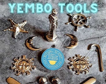 Yembo silver metal orisha tools herramientas de Yembbo Yemowo Yemaya Yemoja Obatala orisa funfun oricha set for adimu olokun oricha ceremony