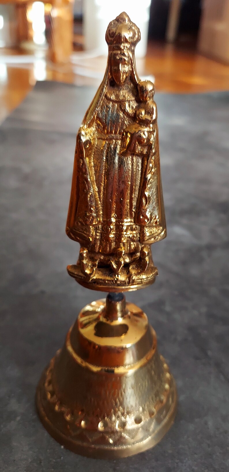 Brass Caridad Del Cobre Bell Saint Statue Agogo Obatala Ochun - Etsy
