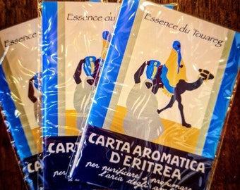 Carta Aromatica Eritrea Original And/or Blue Incense Papers Sticks Candle  Holder & Soap Italian Home Spa Gift Fragrance Chic Milan Design 