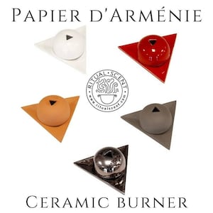 Papier D'Arménie Brûleur Ceramic Incense Paper Burner for TRADITION, La ROSE and ARMÉNIE papers from Paris France Armenian aromatic burning