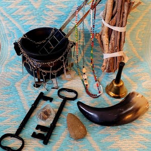 Prenda Espiritual Palo cauldron foundation Palos Nkisi in Mayombe, Palero Monte Kongo Congo Necklace eleke collar santeria Ifa Bakongo Vodou