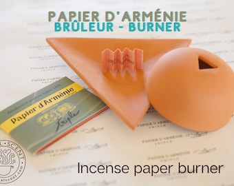 Papier d'Armenie Incense Burner Terracotta clay star shaped Etoile Armenian French burner Chic 2 piece plate & dome Armenian tradition Paris