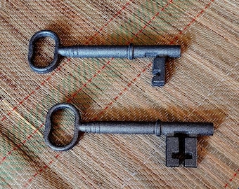 Ogun Keys Großes Eisen - männlich & weiblich 7,5 Zoll 2 Llaves Macho y Hembra de Oggun Guerreros Elegua Krieger Caldero für Orishas Santeria Ogu