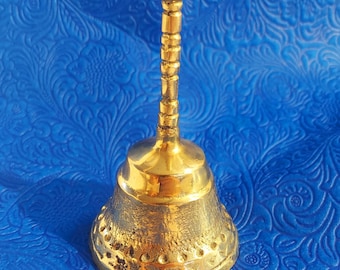 Mässing Oshun Bell 5 Inches - för Yoruba orisa gudinna, polerad campana agogo - Osun, Ochun, Oxum Osun, Ochun, Oxum Our lady of Charity altare