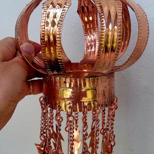 Oya Crown Yanza Corona 10" Rame ade statua candela sopera Olla Yansan Ayao Santeria herramientas Lucumi Shango Oshun