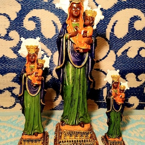 Ezili Danto Statue Erzulie Dantor Lwa Loa Figure large 18&quot; Santa Barbara Africana Vodou Petwo Petro Spirit Lady Czestochowa Voodooo