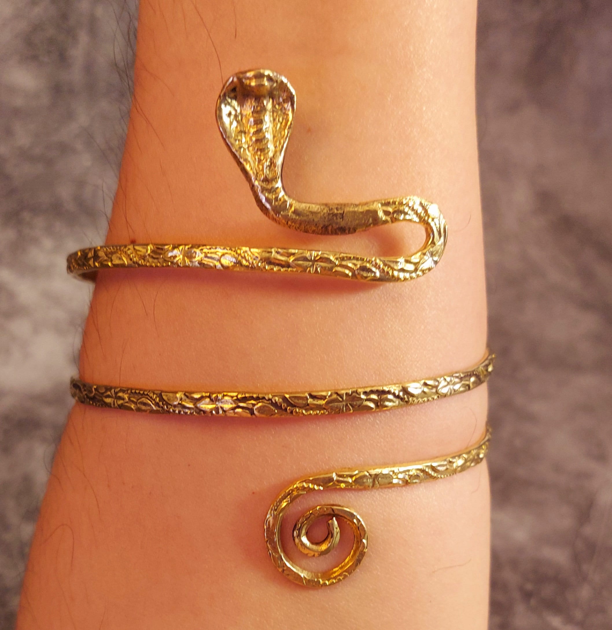 Silver Snake Wrist Cuff Bracelet Serpent Arm Cuff Snake Jewelry