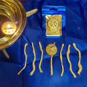 Vodou oil lamp wicks mechas oil burning Lwa loa cauldron altar Chodie wanga drapo flag statue pe Haitian Vodun Chaudiere lamp