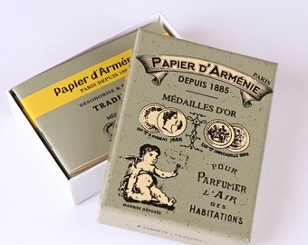 Papier d armenie booklets Gift Box of 6 TRADITION - ARMÉNIE - La ROSE French Incense home Parisian fragrance Paris - Armenie papers scented