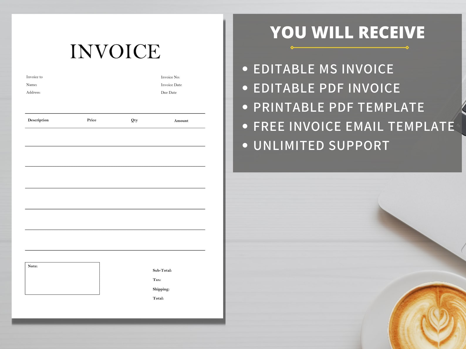 Invoice Template Pdf/word. Business Invoice, Invoice Word. Editable ...