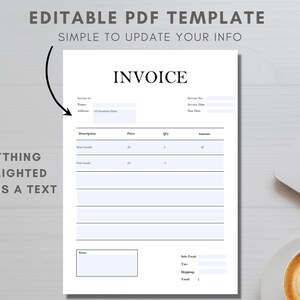 Sample Invoice Statement Pdf Invoice Template Pdf/word. Business Invoice, Invoice Word. Editable ...