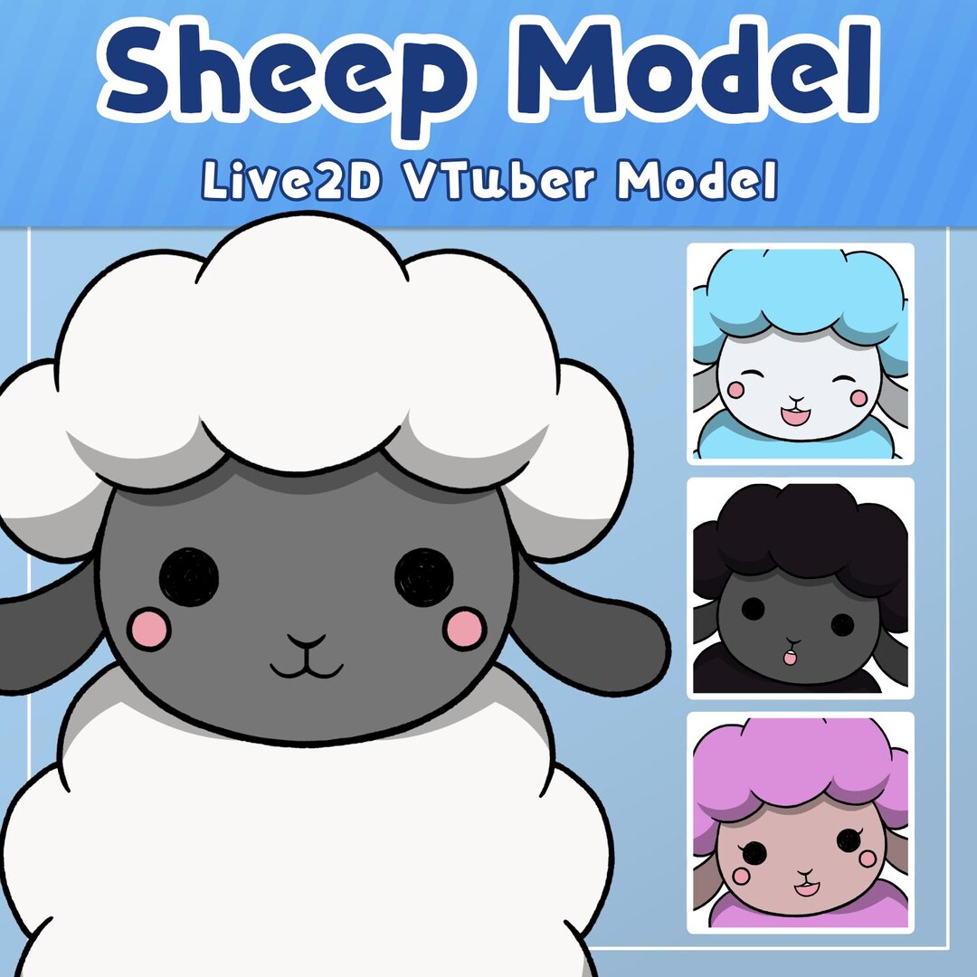 Customizable Colors Sheep Vtuber Live2d Model: Rigged for Streaming ...