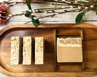 Goat Milk Honey & Oat Artisan Soap- Handmade Soap- Natural Soap- Sensitive Skin- Gentle Soap- Oatmeal Soap- Goat Milk Soap- Raw Honey