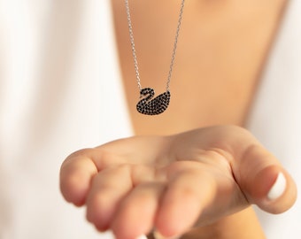 Black Swan Necklace - Etsy
