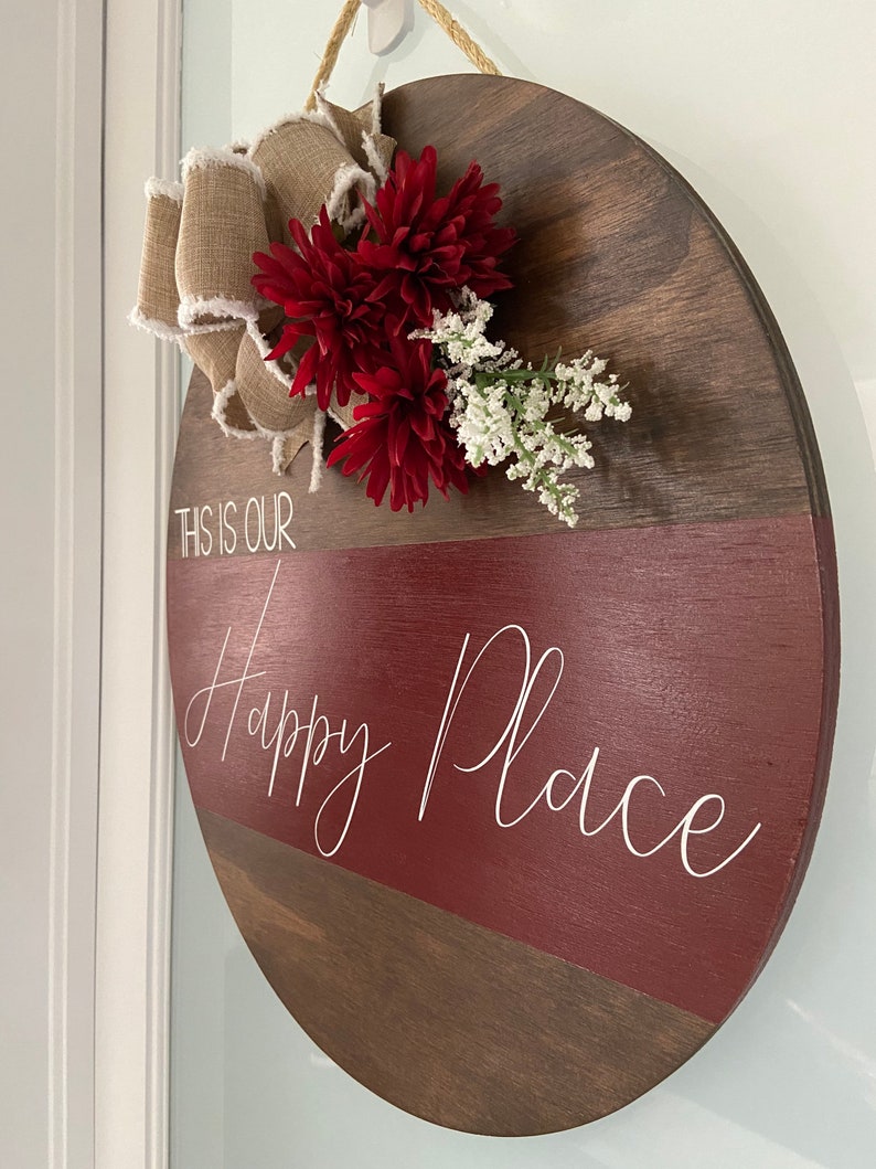 This is Our Happy Place Door Hanger Home Door Signs Door Etsy