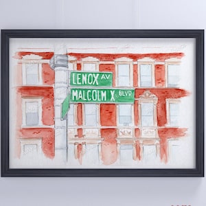 Harlem (New York, United States) - Urban Sketch Watercolor Print A5