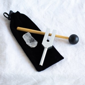 4096C Tuning fork with Natural Clear Quartz Crystal