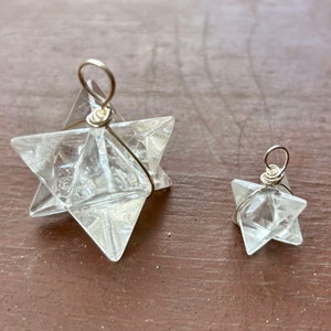 XL Merkaba-hanger van helder kwarts