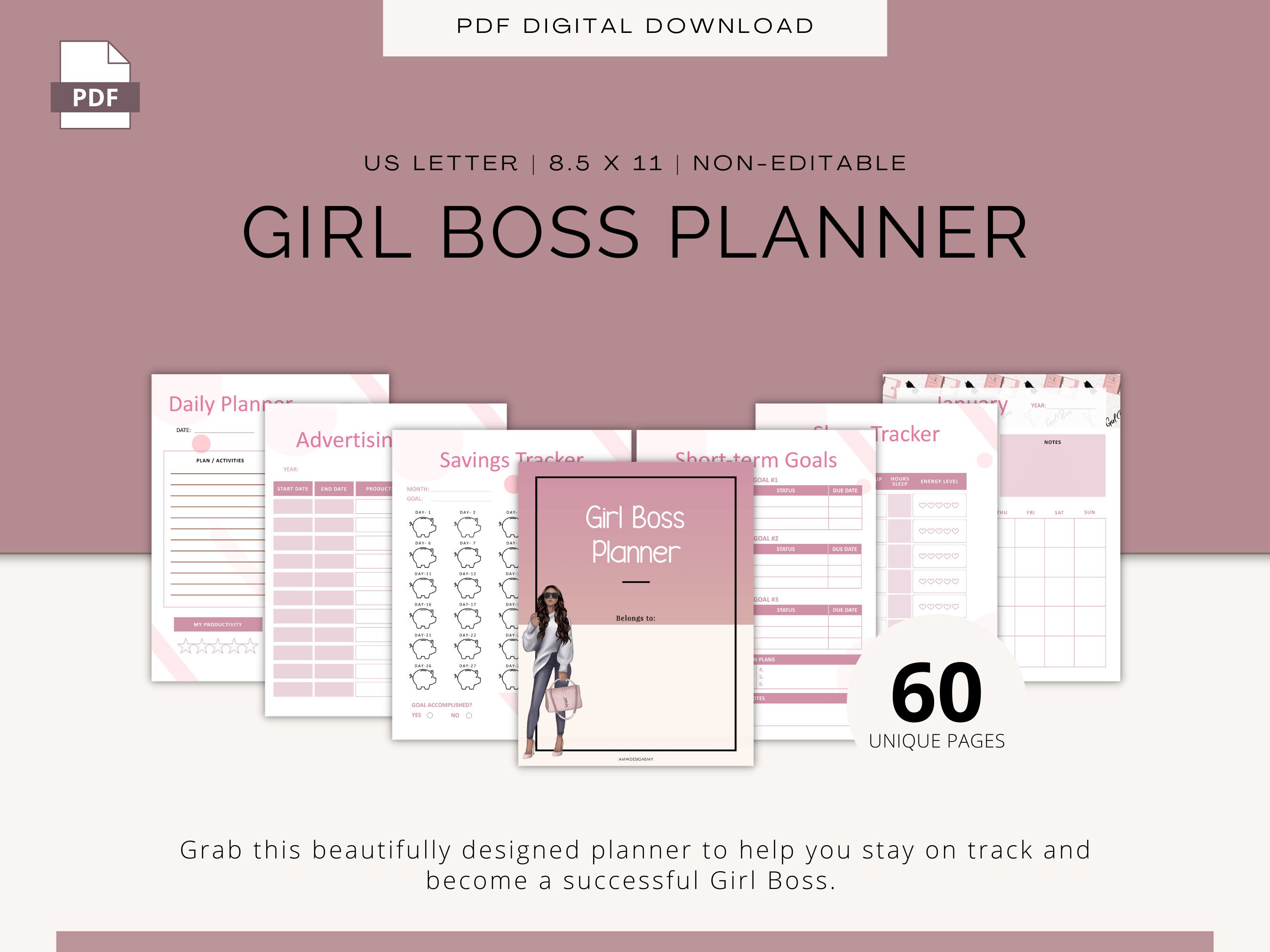 Girl Boss Planner Printable, Boss Babe Planner Printable, Lady Boss