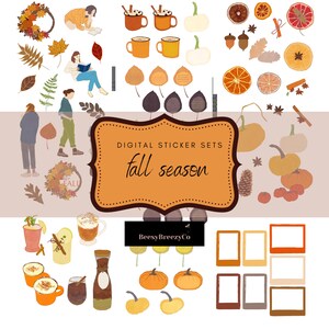 Autumn Digital Stickers Pack | Fall Digital Stickers Pack | Stickers for GoodNotes Planner | Digital Planner | Digital Journaling