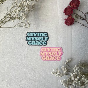 Giving Myself Grace | Laptop Decal | Water Bottle Sticker waterproof| Phone Sticker | Journal Sticker | Planner Sticker | Black Owned |