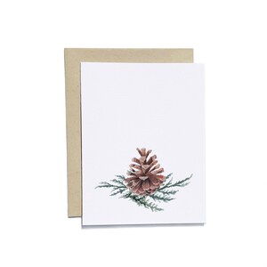 Pinecone Holiday Card | Watercolor Greeting Card