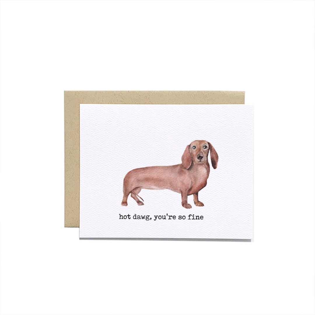 Dachshund “you’re so Fine” Valentine Card | Funny Valentine Card for ...