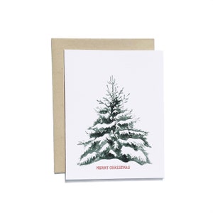 Christmas Tree Card | Merry Christmas Card | Watercolor Greeting Card