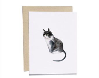 Black Cat Greeting Card | Watercolor Greeting Card | Any Occasion Card