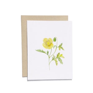 Yellow Poppy Floral Card | Floral Card | Any Occasion Card | Just Image Card | Handmade Card