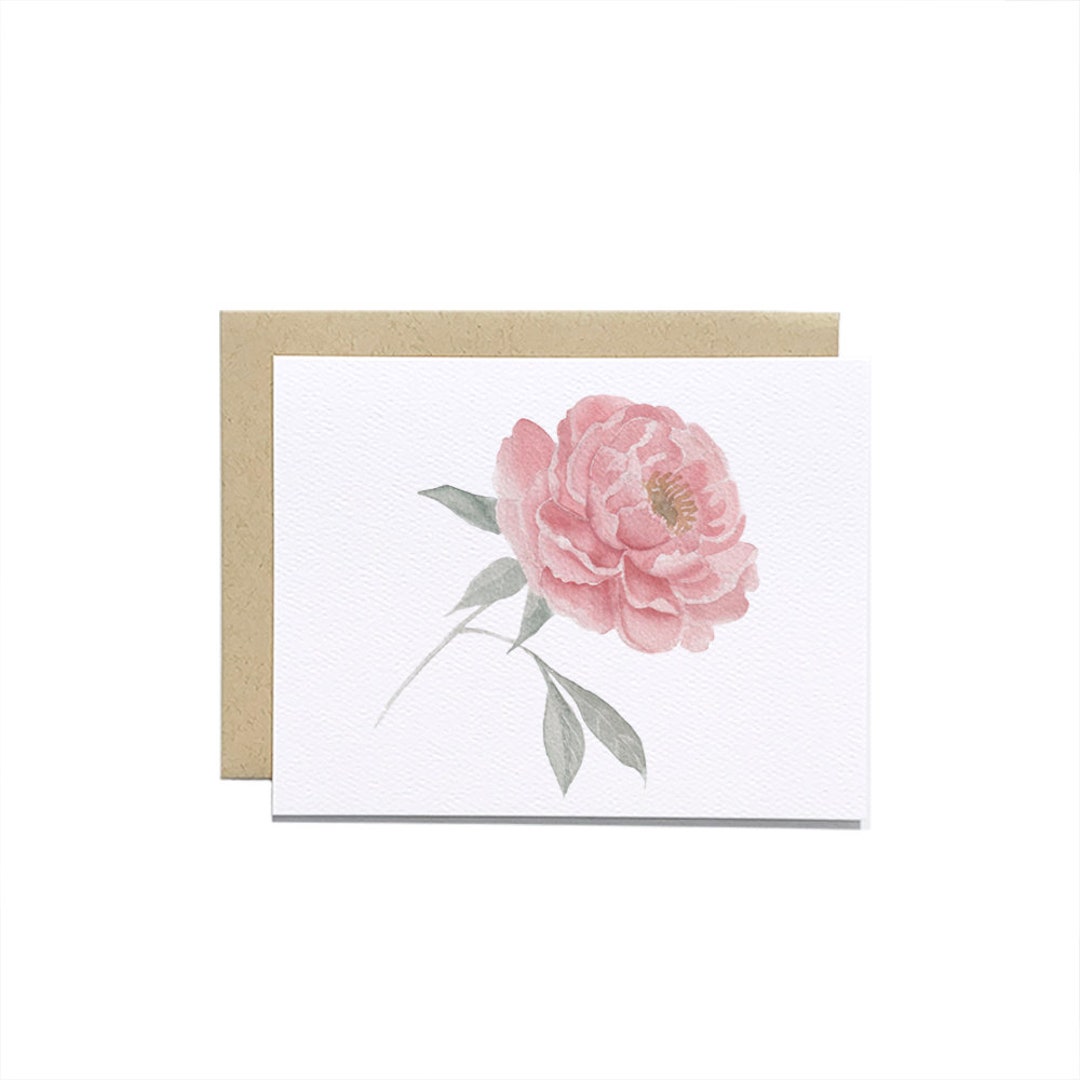 Peony Greeting Card | Floral Card | Blank Inside - Etsy