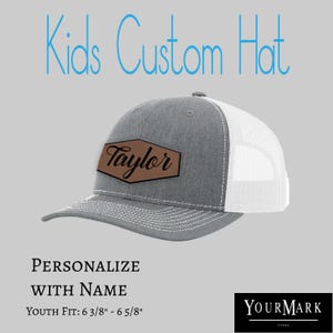 Casquette enfant personnalisée, casquette enfant personnalisée, casquette camionneur enfant personnalisée avec nom en cuir, casquette enfant