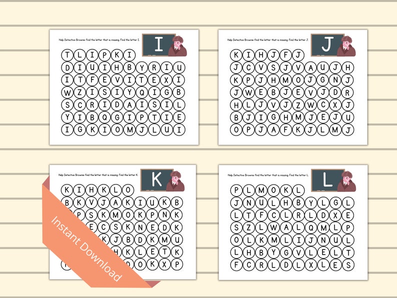 Printable Letter Search / Preschool Letter Recognition / Kindergarten ...