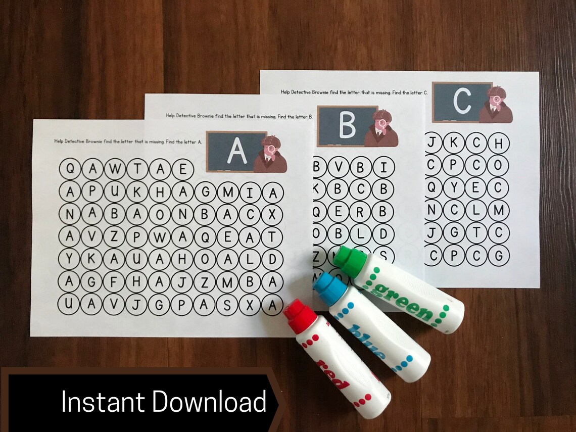 Printable Letter Search / Preschool Letter Recognition / Kindergarten ...