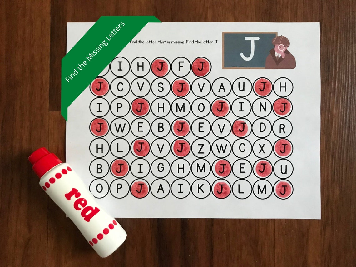 Printable Letter Search / Preschool Letter Recognition / Kindergarten ...
