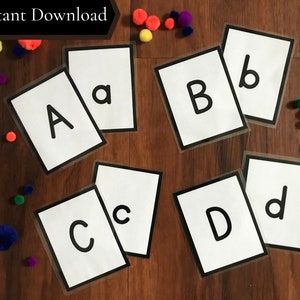 Printable ABC flashcards - Uppercase flashcards - Lowercase flashcards - Learning the Alphabet - Teaching ABC&#39;s - ABC Instant download