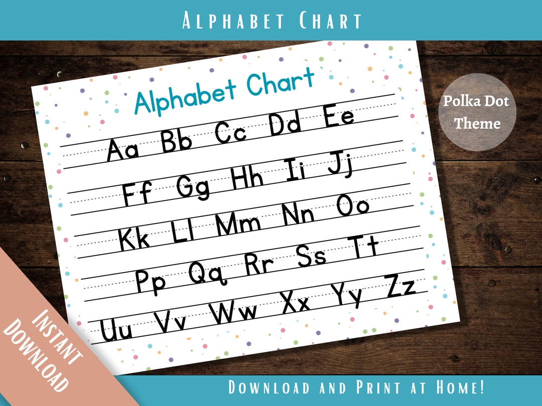 Printable ABC Chart, Alphabet Chart, Handwriting Chart, Homeschool ...