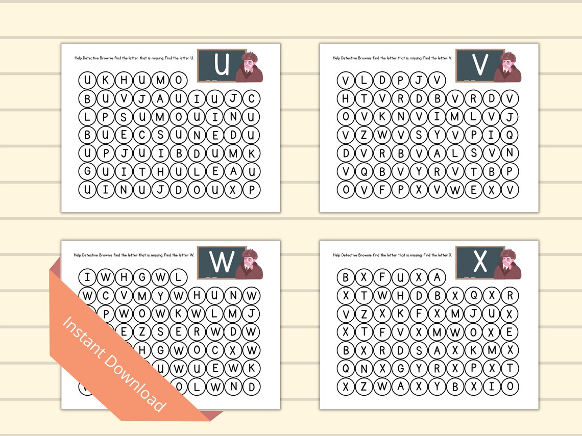 Printable Letter Search / Preschool Letter Recognition / Kindergarten ...