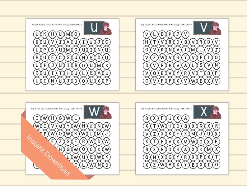 Printable Letter Search / Preschool Letter Recognition / Kindergarten Busy Binder / Find the ...