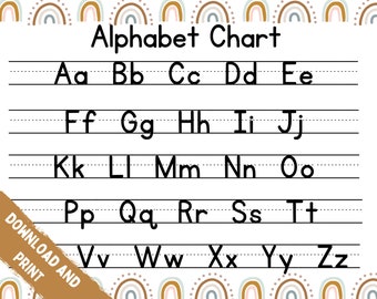 Printable ABC Chart, Alphabet Chart, Handwriting Chart, Homeschool ...