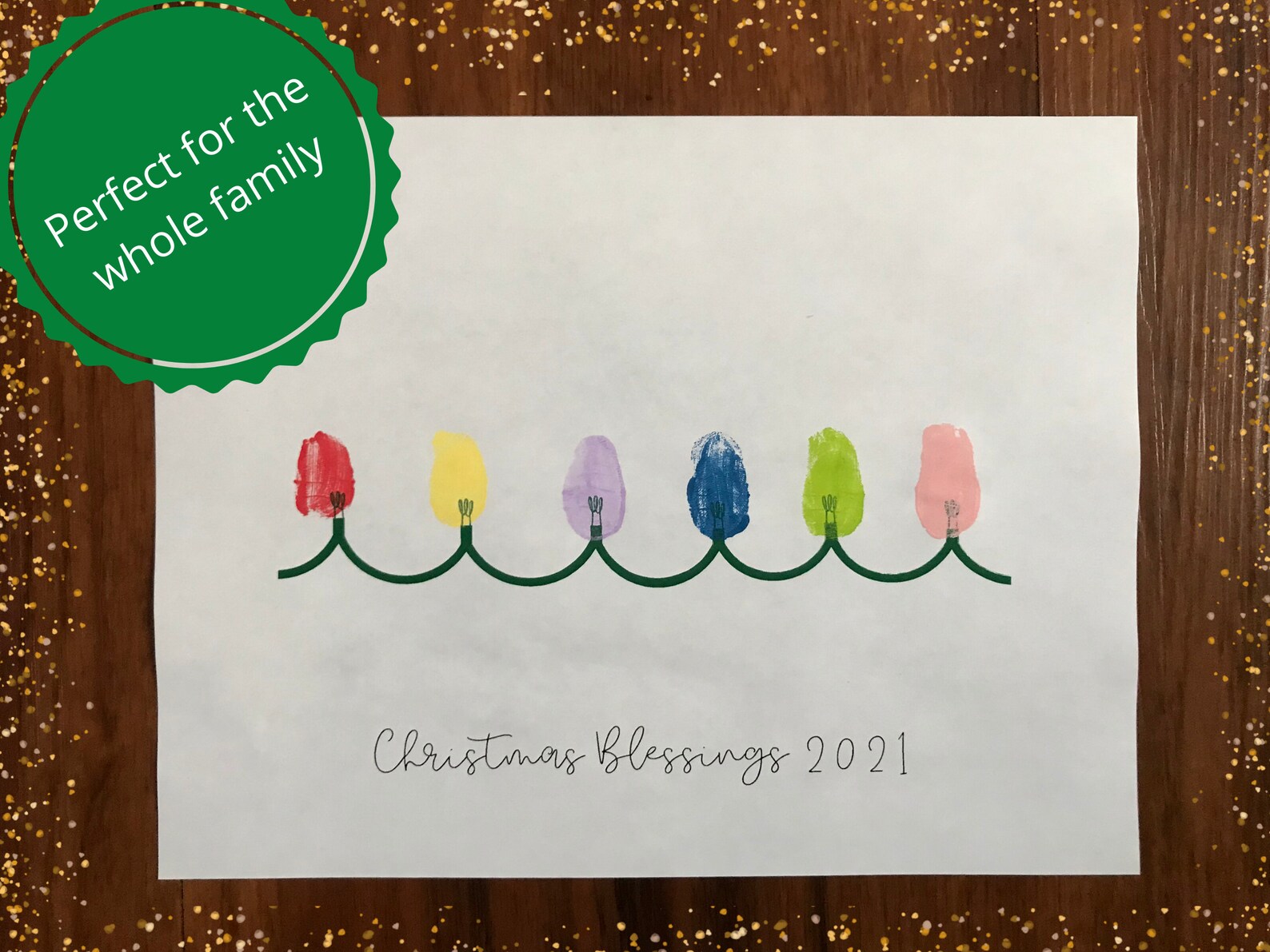 Fingerprint Christmas Lights Printable Thumbprint Christmas | Etsy